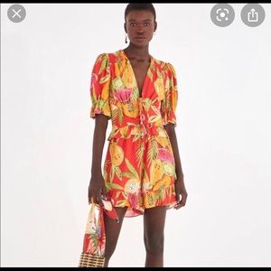 Linen Farm Rio Papaya Romper NWT XS